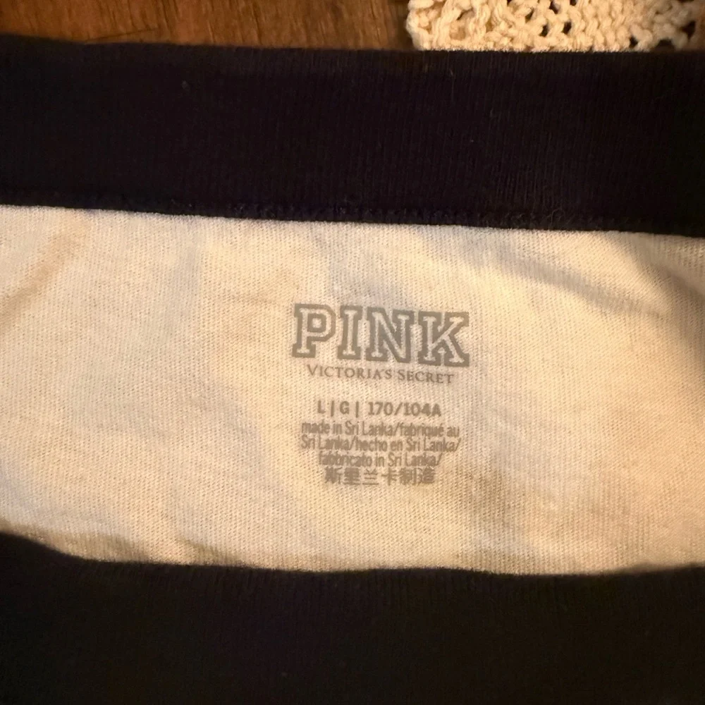 PINK Victoria's Secret Black and White Ringer tee - Picture 3 of 3